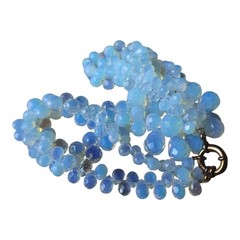 Vintage Multi-Strand Faceted Opalite Bead Statement Necklace