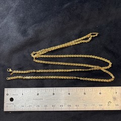 Monet Gold Tone Chain 35” Necklace Signed Very Good Used Free Ship
