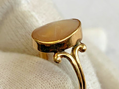 Antique 14K Yellow Gold Carved Silhouette Ring 2g Fine Jewelry Size 6.5 Band