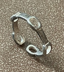 Vtg 925 Sterling Silver Ring Open Chain Link Industrial Modernist Sz 3.5 – 4.25