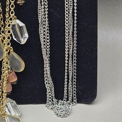 Vintage Necklace Lot Beaded Charm Chain Layering Gold Tone Silver Tone