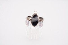 Vintage Sterling Silver 925 Black Onyx Azurite Spinner Ring Size 6.5