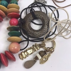 Vintage Lot Tribal Boho Jewelry wood beads metal mod boho statement 1 lb