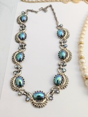 Vtg Costume Jewelry Necklace Signed Lot Faux Pearl Rhinestone Napier Monet Coro