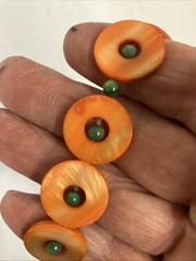 Vtg Orange Button Bracelet Stretchable 8”Unique.repurposed MADE BY TN ARTISAN