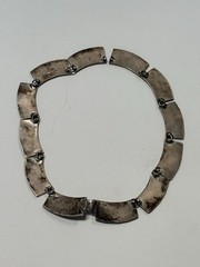 Vintage Taxco Sterling Silver Abalone Necklace Inlaid MCM Choker *Needs Repair*