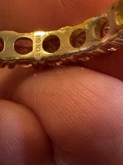 Vtg GM 925 Sterling Gold Tone 17 Rainbow CZs Eternity Band Ring Size 8 Pride 4g
