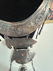 1970’s Hmong ceremonial torque Necklace with Fish Dangle Pendant