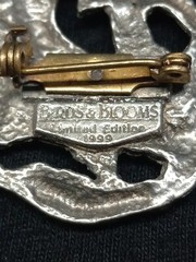 1999 Limited Edition Birds And Blooms Silvertone 3D Cardinal Design Brooch