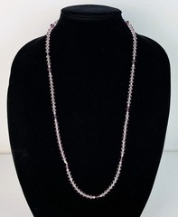 Vintage 90s Purple Lavender Crystal faceted Beaded Necklace 29 in SPARKLING!