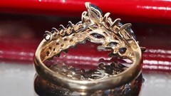 10k yellow gold size 8 ring 1.00ct natural, treated sapphire diamond 2.5g N3087I
