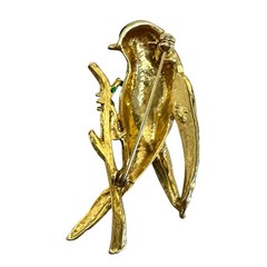 Vintage Enamel Gold Tone Parrot Parakeet Brid Pin Brooch Colorful Animal 2.25”