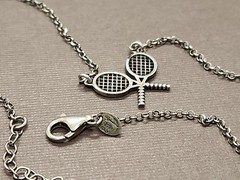 Vintage Dyadema Italy 925 Tennis Pendant Necklace 16″ To 17.75″ VGUC