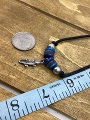 Vintage Natural Stone Alligator Charm Sterling Silver Choker Necklace 14”