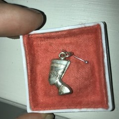 ANTIQUE SILVER EGYPTIAN REVIVAL Nephritis CHARM