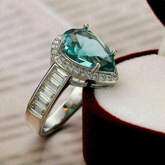 Aquamarine 3.90 Ct Art Deco Vintage Wedding Ring 925 Sterling Silver