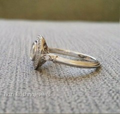 14K White Gold Over 2CT Round Cut Diamond Lab-Created Vintage Halo Wedding Ring