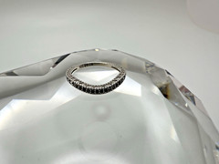 Vintage Sterling Silver Ornate Offset Ring CZs Size 5 JB23