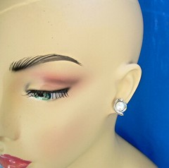 Original Elegant Pearl DIAMOND European Earrings Deco Design Syle Studs 14K GOLD