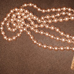 Nolan Miller Signed goldplate cz flower clasp vintage glass pearl necklace 80s