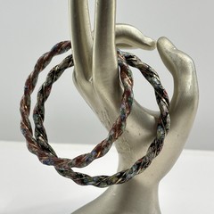 Vintage Chinese Cloisonne Bracelets Bangles Twisted Enamel Heavy