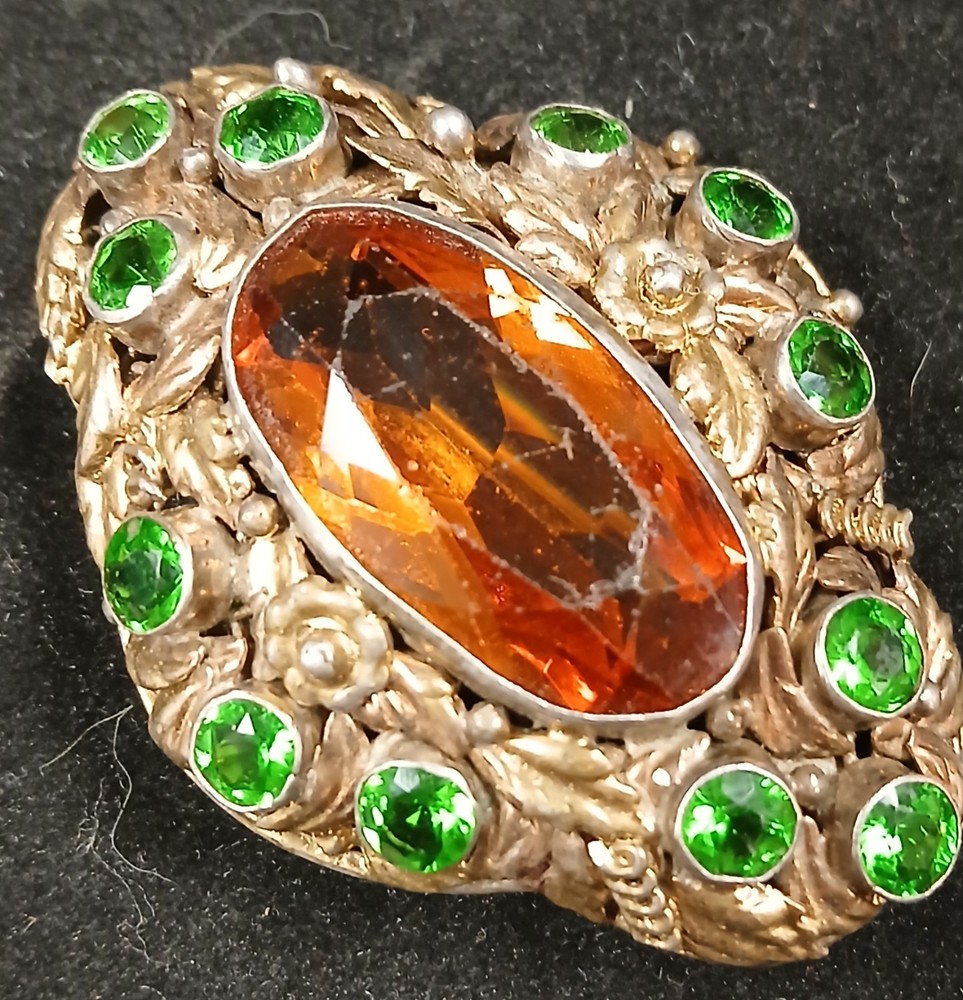 HOBE Sterling Silver Brooch Pin 1/20th 14K On Sterling Design Pat’d Vintage