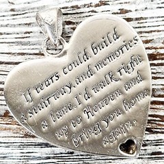 VINTAGE HEART HEAVEN POEM STERLING SILVER 925 PENDANT LOVE RETRO