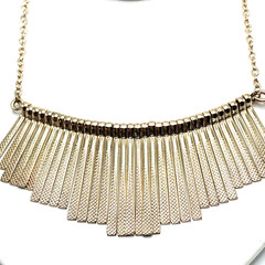 Brutalist Modernist Textured Fringe 16” Collar Geometric Gold Necklace (G1)