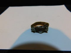 Vintage Silver Tone Intricate Adjustable Belt Style Ring Size 6 See Photos