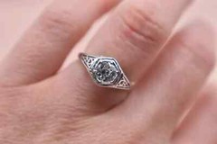 Vintage Style Lab-Created Diamond Hexagon Women’s Ring 14K Yellow Gold Finish