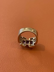 RF Sterling SIlver Ring w/ Gold Wash Purple & Clear Stones Size 6.5
