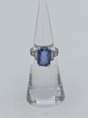 Antique Art Deco 14k 5 Ct Tanzanite/ Diamond Ring Size 5