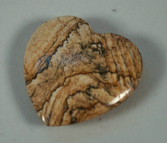 VINTAGE Seven 7 Heart Shape Natural Stone Gemstone Pendant Tiger Pattern