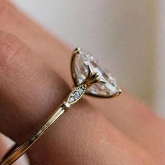 3.50 Ct Lab Created Asscher Diamond Art Deco Style Engagement 14K Gold FN Ring