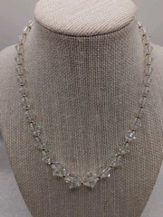 Antique Faceted Graduated Crystal Necklace W/Gold Filled Clasp&Spacer Beads