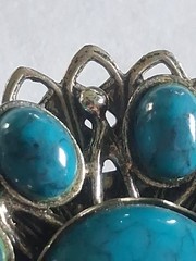 Vintage Faux Turquoise Cabochon 70s Heirloom