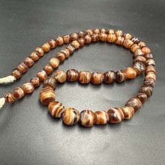 Old Mali Striped Agate Style Beads Vintage African Old Glass Beads