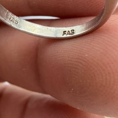 FAS 925 sterling silver Ring cubic zirconia size 6