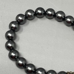 Hematite Beaded Necklace Toggle Clasp Stone Charm Healing Chakra Bohemian 6.75″