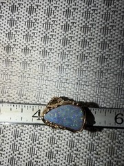 Modernist Free Form Colorful Opal & 14K 9g Gold Ring Size 7.25