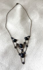 Art Deco Enamel Lapis Lazuli Glass Scarab Necklace Egyptian Revival Enamel Rare