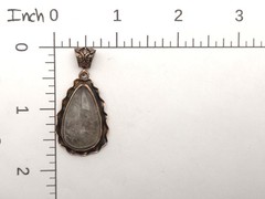 Vintage Mid Century Copper Rutilated Quartz Teardrop Pendant for Necklace