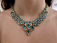 Ltd Ed 123/200~88g 16.5” Vermeil Sterling Blue Topaz/CZ Statement Necklace Sgnd