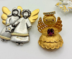 Vintage Angel Cherub Brooch Lot 10 AAI Ultra Camco BJ Figural Pins