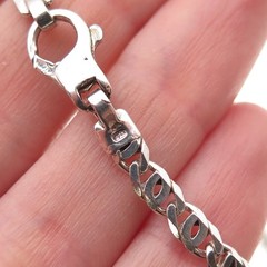 925 Sterling Silver Vintage Italy Anchor Mariner Link Bracelet 7.5″