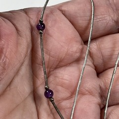 Liquid Silver Amethyst Bead Choker Necklace 17 inches Southwest Style