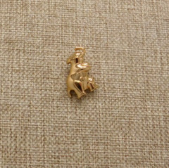 VTG Signed MONET Gold Tone Circus Standing Elephant Pin Brooch 1 1/8″