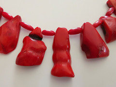 Unique Red Coral Huge Beads Choker Necklace