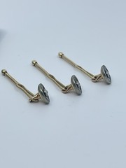 Krementz Larter shirt Bodkin studs Mother of pearl and seed pearl center