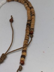Boho Style Fish Tail Wood Coconat Beads Necklace 16in.